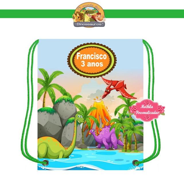 Mochila Baby - Dinossauro - Colorido - OD-MBD - Ó Design - Kits e Gifts