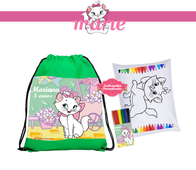 MOCHILA Gatinha Marie lembrancinha para festa de aniversário