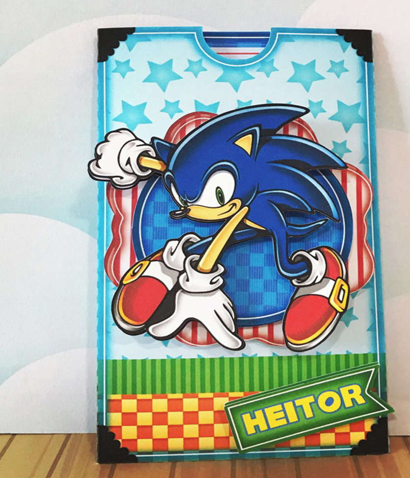 Sonic - Convite Personalizado 10x7