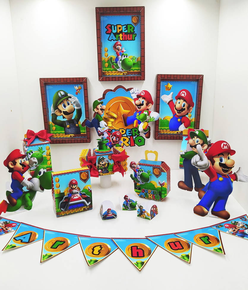 Kit Quadrinhos Festa Super Mario 8 - Fazendo a Nossa Festa, jogo do mario 