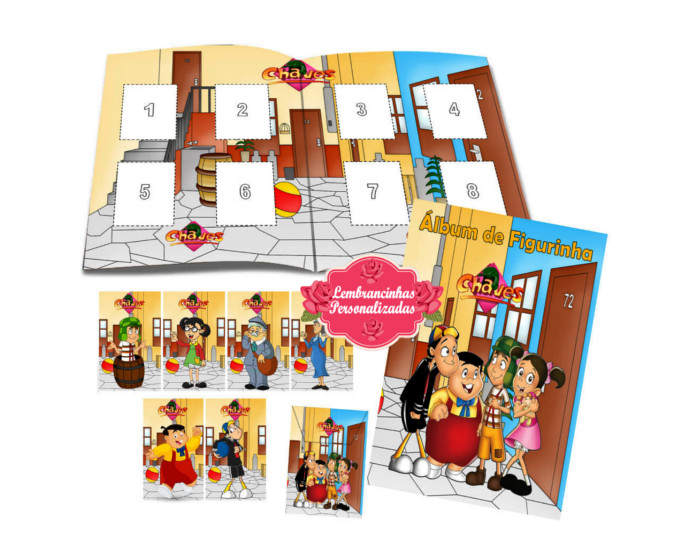 lembrancinha álbum de figurinhas do chaves