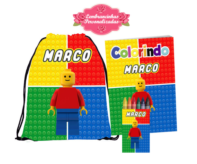 Kit Colorir Lego, Loja JR Lembranças
