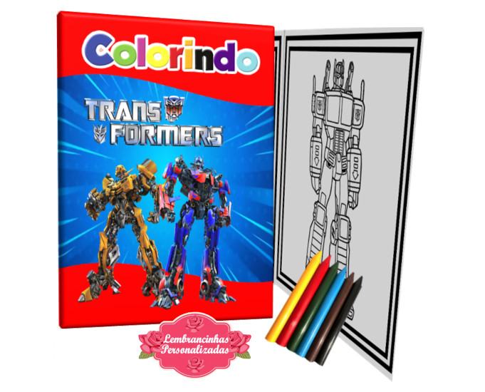 Kit 50 Desenhos Para colorir Infantil Grande Transformers