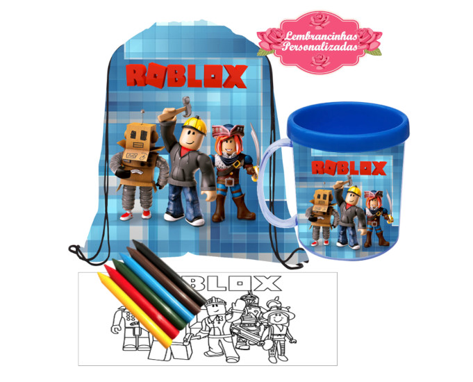 Kit 6 Caixas Personalizadas tema Roblox
